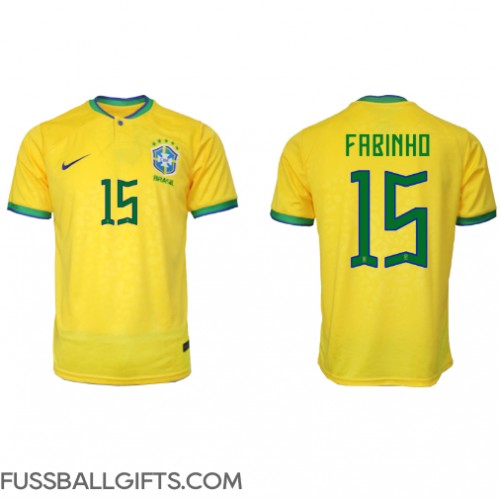 Brasilien Fabinho #15 Fußballbekleidung Heimtrikot WM 2022 Kurzarm
